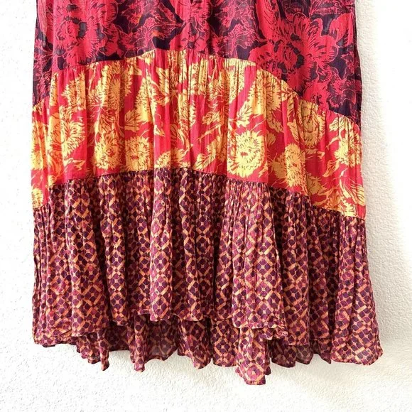 FREE PEOPLE Gotta Have You Mixed Print Cotton Tunic Top Boho Size Small - Picture 6 of 9